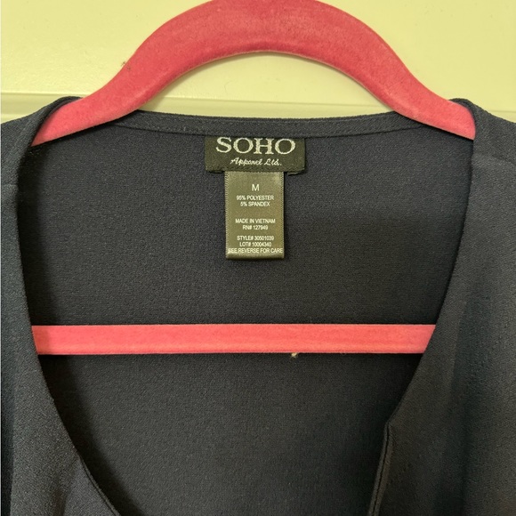 Navy SOHO Cardigan W/Zipper Pockets - Picture 3 of 6